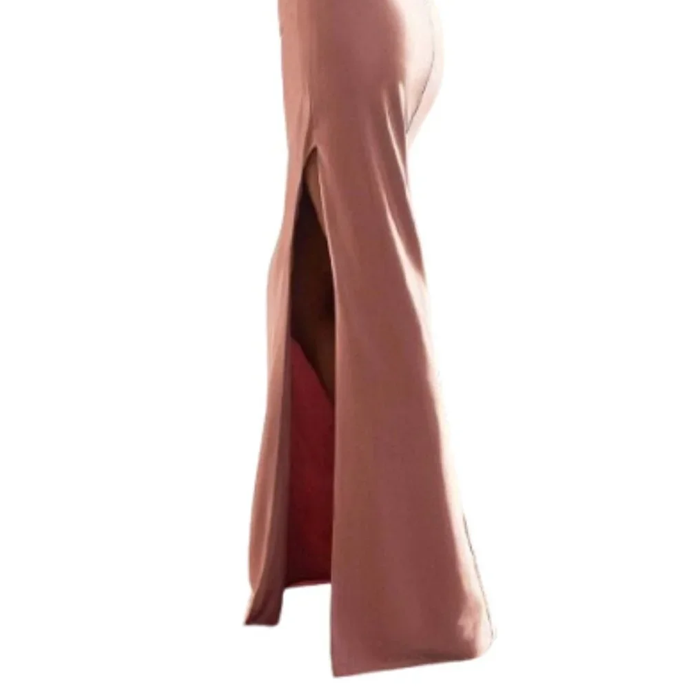 SALE NWT Ladivine CD338 Satin Prom Dress Dusty Rose Size 8_4